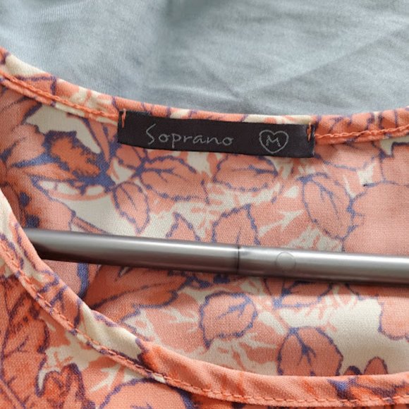 Orange Floral Elastic Waist Dress - Picture 4 of 5